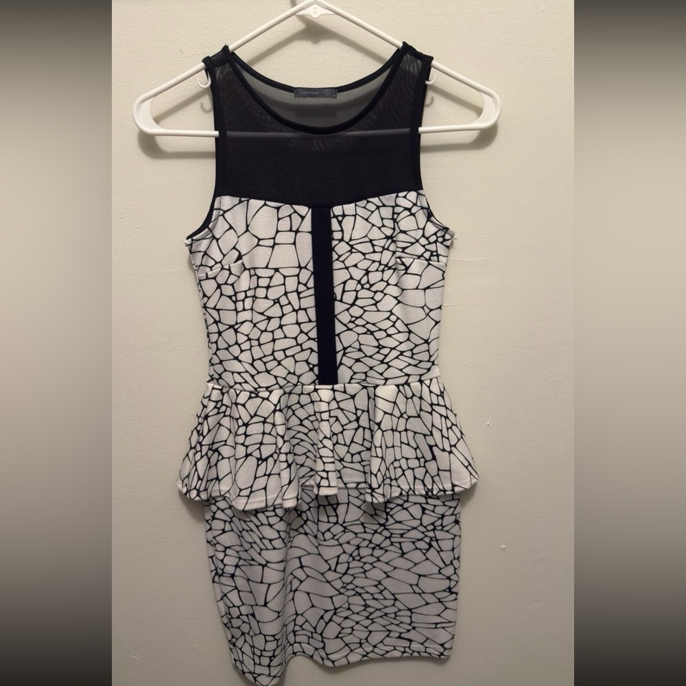 Soprano Black and White Patterned Kids Dress